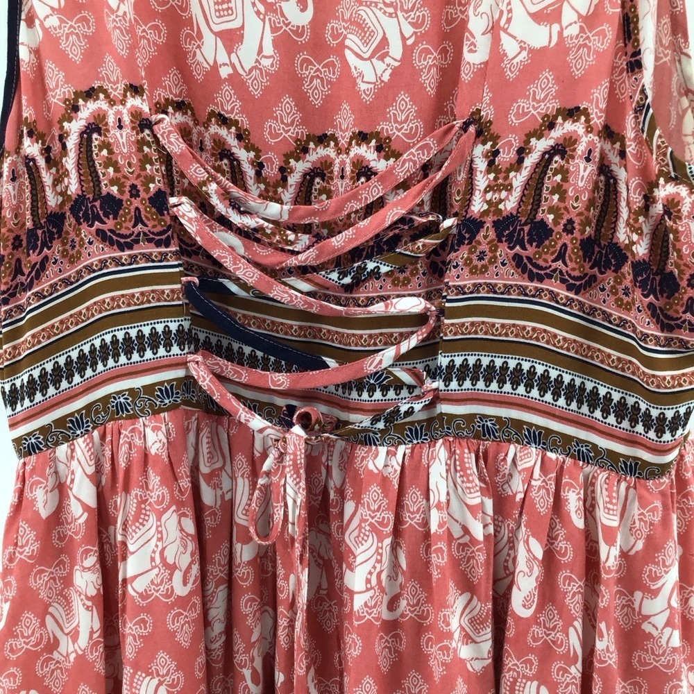 Entro Coral and Purple Sleeveless Midi Dress - Picture 5 of 13